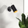 Opviq Lámpara de Pared 6381 Moderna Nórdica E27 Negro y Níquel
